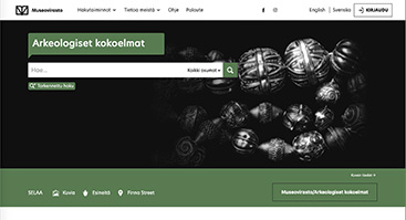 museovirasto.finna.fi/arkeologia screenshot